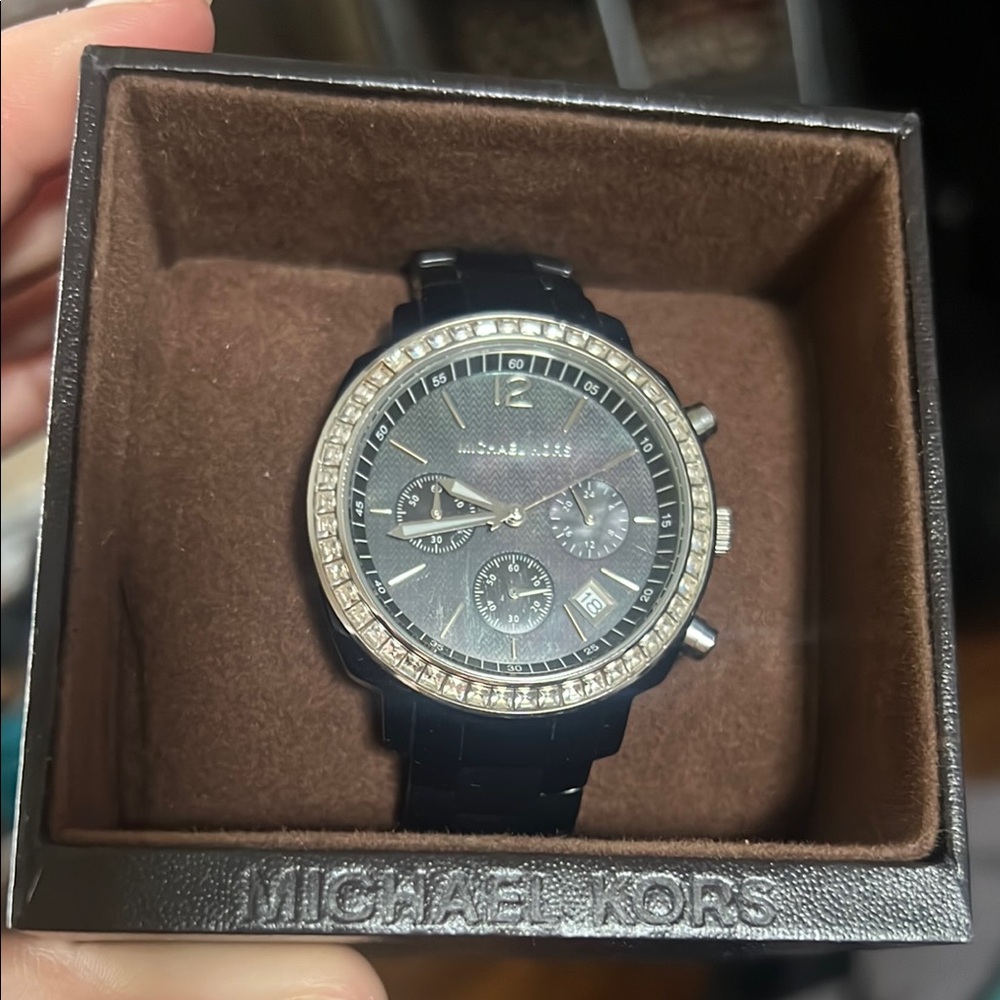 Michael Kors Black Watch with Silver Accents